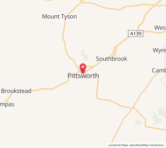 Map of Pittsworth, Queensland