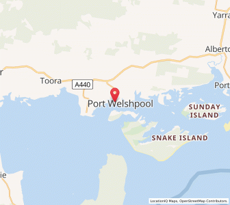 Map of Port Welshpool, VictoriaVictoria