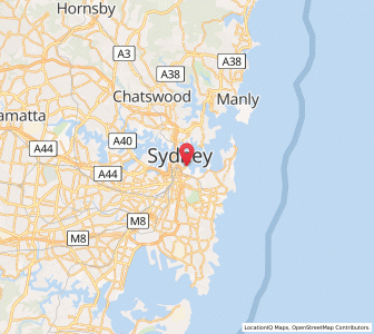 Map of Potts Point, New South Wales