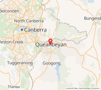 Map of Queanbeyan, New South Wales