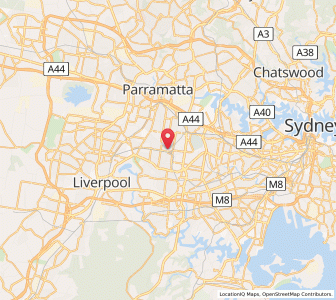 Map of Regents Park, New South Wales