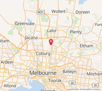 Map of Reservoir, VictoriaVictoria