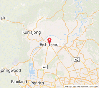 Map of Richmond, New South Wales