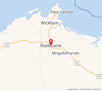Map of Roebourne, Western Australia