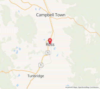Map of Ross, TasmaniaTasmania