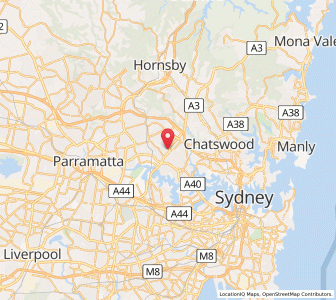 Map of Ryde, New South Wales