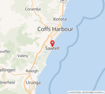 Map of Sawtell, New South Wales