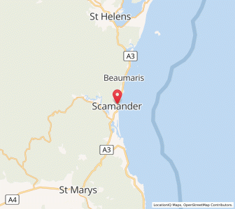 Map of Scamander, TasmaniaTasmania
