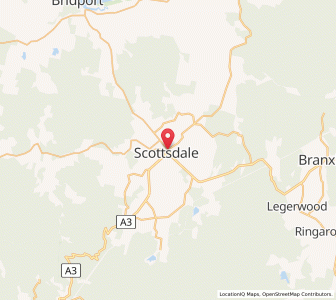 Map of Scottsdale, TasmaniaTasmania