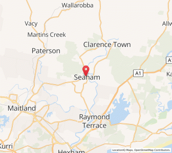 Map of Seaham, New South Wales