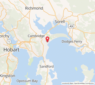 Map of Seven Mile Beach, TasmaniaTasmania