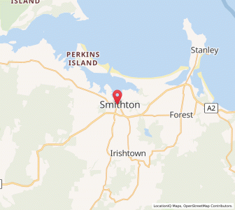 Map of Smithton, TasmaniaTasmania