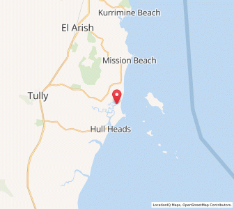 Map of South Mission Beach, Queensland