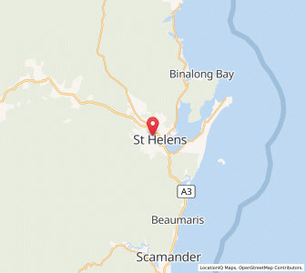 Map of St Helens, TasmaniaTasmania
