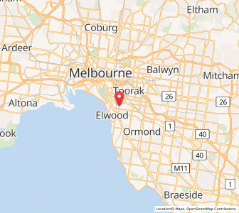 Map of St Kilda East, VictoriaVictoria
