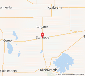 Map of Stanhope, VictoriaVictoria