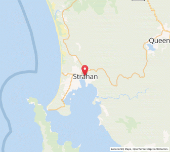 Map of Strahan, TasmaniaTasmania