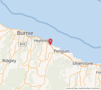 Map of Sulphur Creek, TasmaniaTasmania