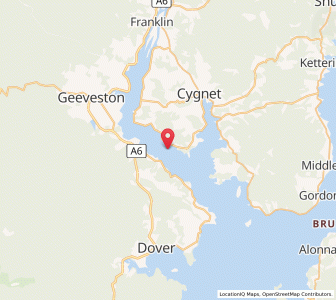 Map of Surges Bay, TasmaniaTasmania