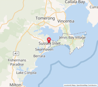 Map of Sussex Inlet, New South Wales