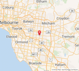 Map of Syndal, VictoriaVictoria