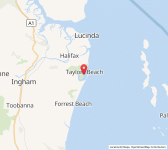 Map of Taylors Beach, Queensland