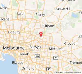 Map of Templestowe Lower, VictoriaVictoria