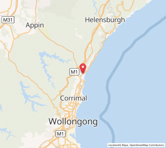 Map of Thirroul, New South Wales