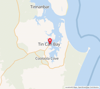 Map of Tin Can Bay, Queensland