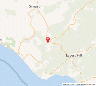 Map of Tomahawk Creek, VictoriaVictoria