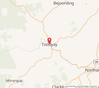 Map of Toodyay, Western Australia