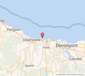 Map of Turners Beach, TasmaniaTasmania
