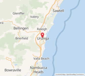 Map of Urunga, New South Wales