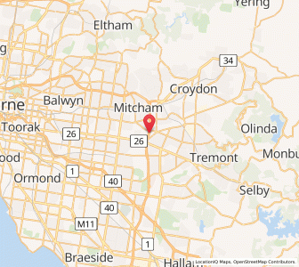 Map of Wantirna, VictoriaVictoria