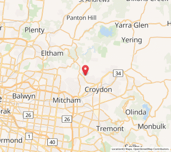 Map of Warrandyte South, VictoriaVictoria