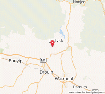 Map of West Jindivick, VictoriaVictoria