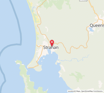 Map of West Strahan, TasmaniaTasmania