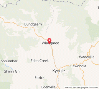 Map of Wiangaree, New South Wales