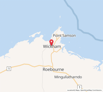 Map of Wickham, Western Australia