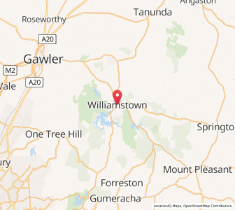 Map of Williamstown, South Australia