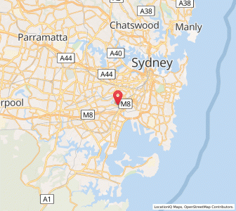 Map of Wolli Creek, New South Wales