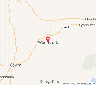 Map of Woodstock, New South Wales