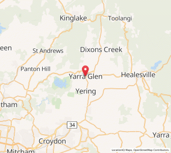 Map of Yarra Glen, VictoriaVictoria