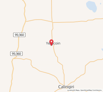 Map of Yericoin, Western Australia