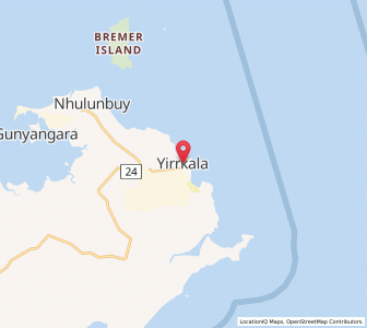 Map of Yirrkala, Northern Territory