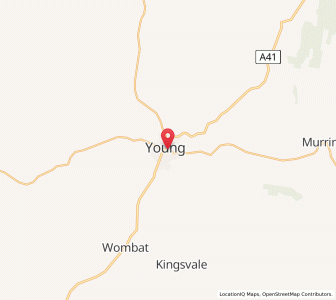 Map of Young, New South Wales