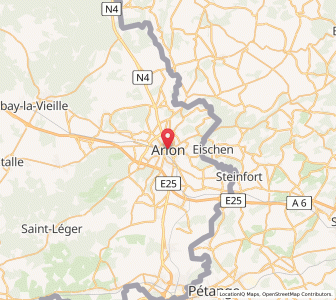 Map of Arlon, Wallonia