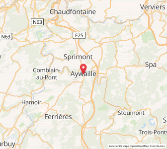 Map of Aywaille, Wallonia