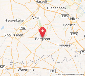 Map of Borgloon, Flanders