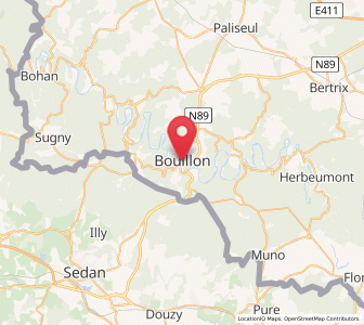 Map of Bouillon, Wallonia